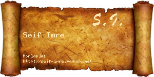 Seif Imre névjegykártya