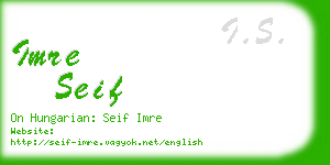 imre seif business card